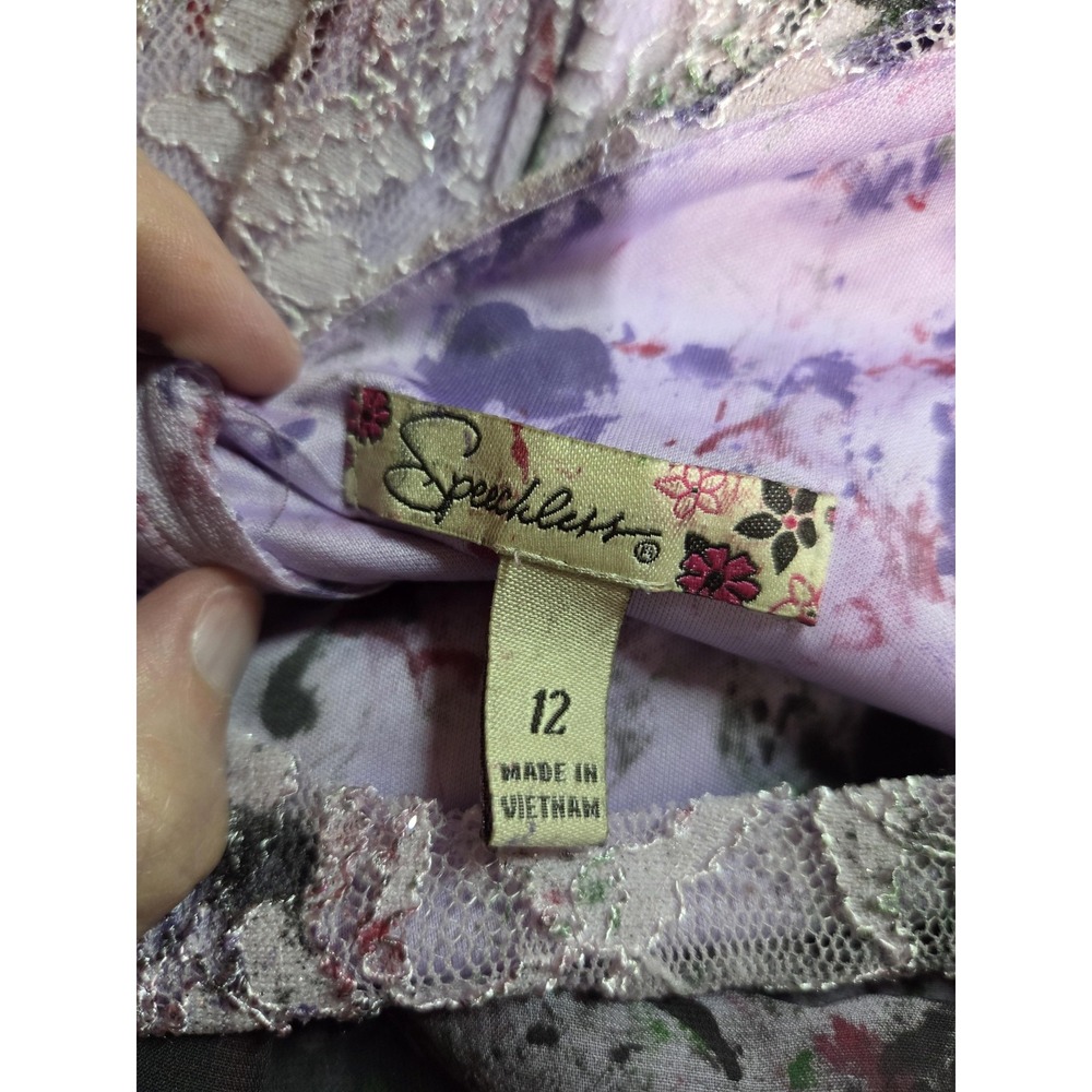 Speechless Dress Girls 12 Purple Lace Hi Low Formal Party Stain DIY Art Project - Picture 6 of 8